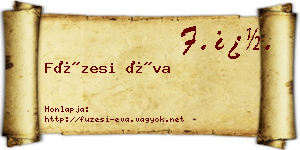 Füzesi Éva névjegykártya