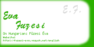 eva fuzesi business card