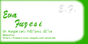 eva fuzesi business card